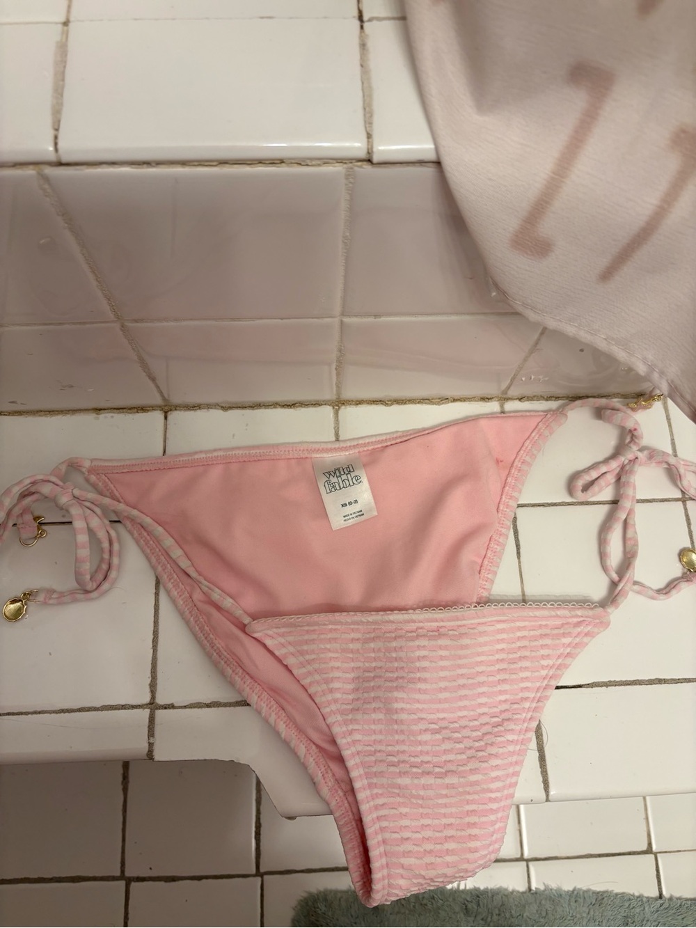 Pink Tie-Side Bikini Bottoms